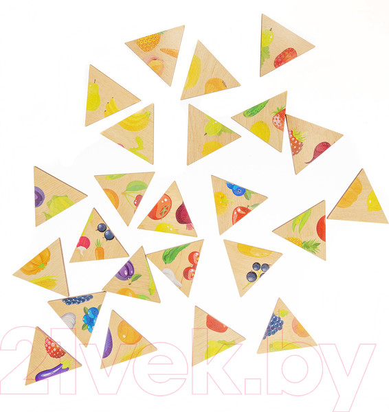 Изображение товара Развивающая игра Десятое королевство Овощи, фрукты, ягоды. Занимательные треугольники / 00778