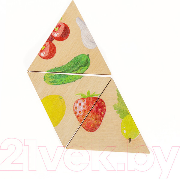 Изображение товара Развивающая игра Десятое королевство Овощи, фрукты, ягоды. Занимательные треугольники / 00778