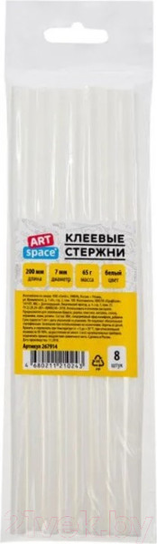 Изображение товара Клеевые стержни ArtSpace 267914 (8шт, белый)