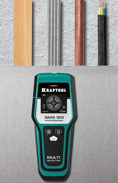 Изображение товара Детектор скрытой проводки Kraftool GMS 120 / 45298