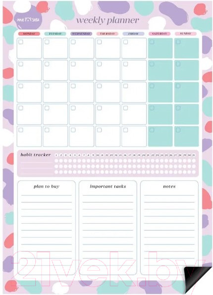 Изображение товара Планинг магнитный Meshu Bright Color. На месяц / MS_47322