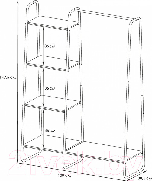 Изображение товара Стойка для одежды ЗМИ Скандинавия 1 / ГСС1 (черный)