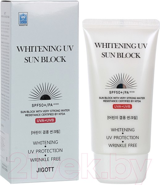 Изображение товара Крем солнцезащитный Jigott Whitening Uv Sun Block Cream SPF50+/PA+++ (70мл)
