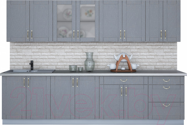 Изображение товара Кухонный гарнитур Интерлиния Мила Крафт 3.0Б (дуб серый/травертин серый)