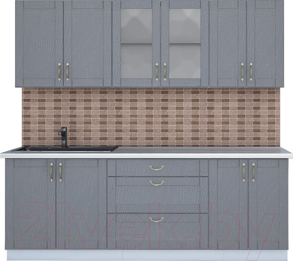 Изображение товара Кухонный гарнитур Интерлиния Мила Крафт 2.2Б (дуб серый/травертин серый)