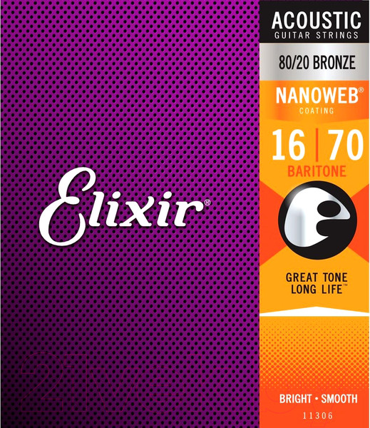 Изображение товара Струны для акустической гитары Elixir Strings 11306 16-70 Baritone