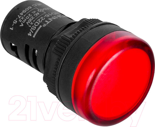 Изображение товара Лампа сигнальная Chint ND16-22DS/2 AC/DC 24В (R) / 592938 (красный)