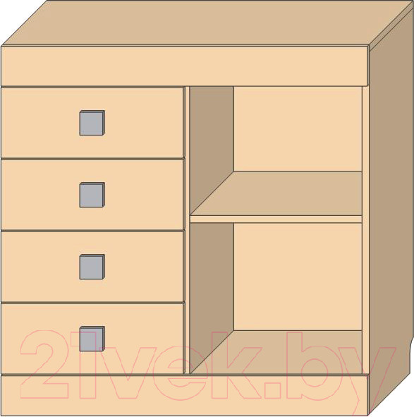 Изображение товара Комплект мебели для спальни Мебель-КМК Лондон 0914 (оникс/бетон светлый)