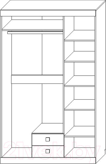 Изображение товара Комплект мебели для спальни Мебель-КМК Лондон 0914 (оникс/бетон светлый)