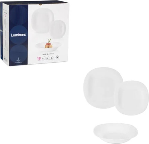 Изображение товара Набор тарелок Luminarc Carine White / V2447 (18шт)