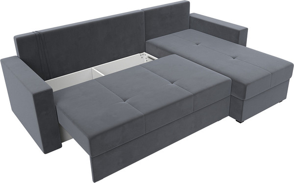 Изображение товара Диван угловой Лига Диванов Верона лайт правый (велюр серый)