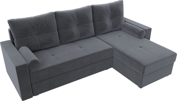 Изображение товара Диван угловой Лига Диванов Верона лайт правый (велюр серый)