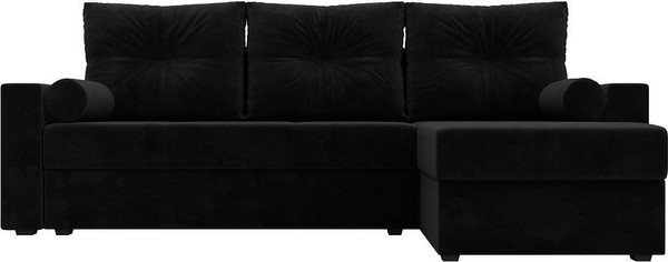 Изображение товара Диван угловой Лига Диванов Верона лайт правый (велюр черный)