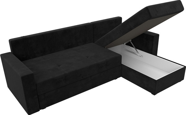 Изображение товара Диван угловой Лига Диванов Верона лайт правый (велюр черный)