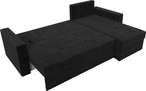 Изображение товара Диван угловой Лига Диванов Верона лайт правый (велюр черный)
