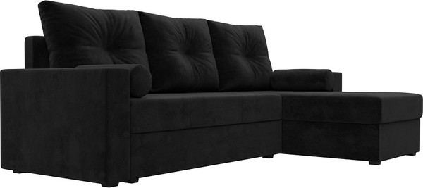 Изображение товара Диван угловой Лига Диванов Верона лайт правый (велюр черный)