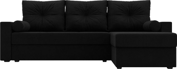 Изображение товара Диван угловой Лига Диванов Верона лайт правый (микровельвет черный)