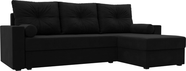 Изображение товара Диван угловой Лига Диванов Верона лайт правый (микровельвет черный)