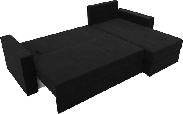 Изображение товара Диван угловой Лига Диванов Верона лайт правый (микровельвет черный)