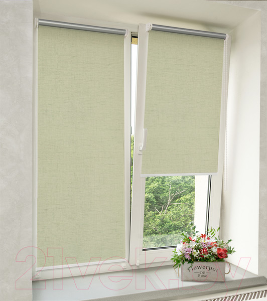 Изображение товара Рулонная штора Delfa Сантайм Эстера Термо-Блэкаут СРШ-01МП 70301 (73x170, серо-зеленый)