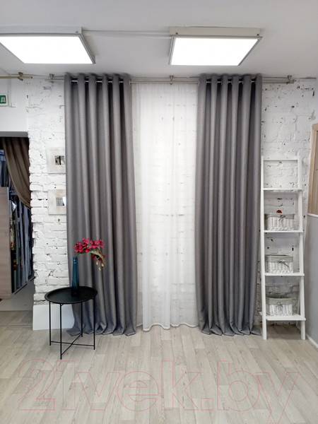 Изображение товара Комплект штор Модный текстиль 03L / 112MT6670M28 (260x210, 2шт, средне серый)