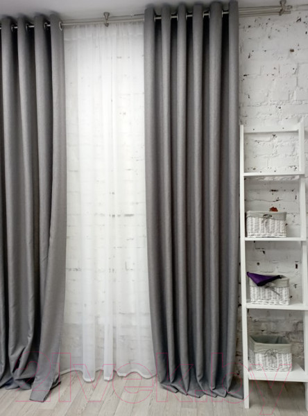 Изображение товара Комплект штор Модный текстиль 01L / 112MT6670M28 (260x210, 2шт,  средне серый)