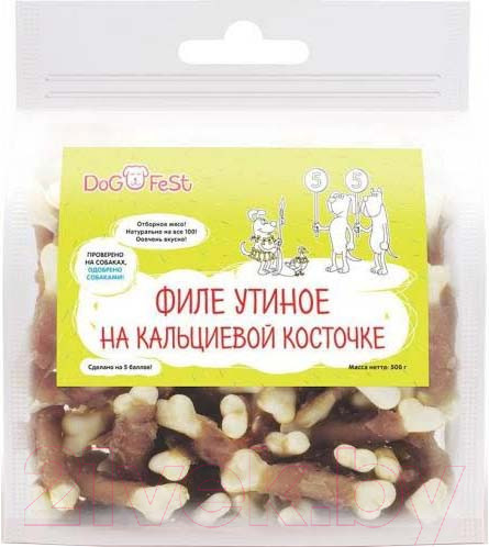 Изображение товара Лакомство для собак Dog Fest Филе утиное на кальциевой косточке (500г)
