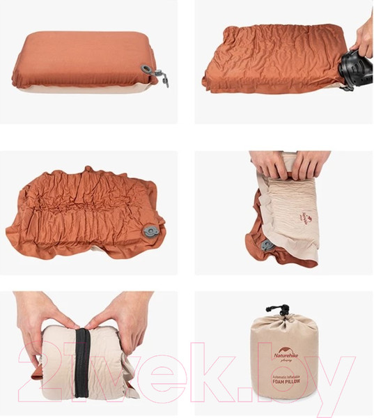 Изображение товара Подушка туристическая Naturehike NH21ZT001 / 6927595772874 (абрикосовый/бежевый)