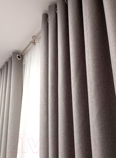Изображение товара Комплект штор Модный текстиль 06L / 112MT6670M28 (260x210, 2шт, средне серый)