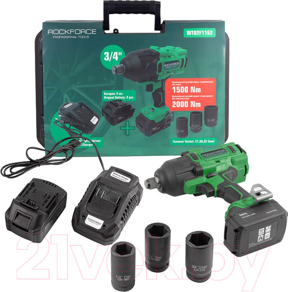 Изображение товара Аккумуляторный гайковерт RockForce RF-WT02F1162