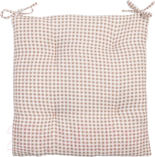 Изображение товара Подушка на стул Этель Клеточка / 7810957 (40x40, бежевый)