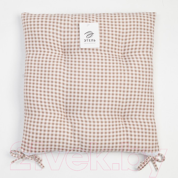 Изображение товара Подушка на стул Этель Клеточка / 7810957 (40x40, бежевый)