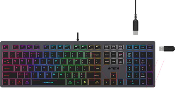 Изображение товара Клавиатура A4Tech Fstyler FX60H (серый, неоновая подсветка)