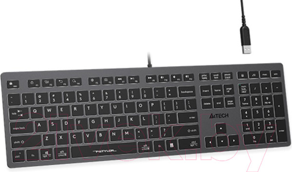 Изображение товара Клавиатура A4Tech Fstyler FX60H (темно-серый, белая подсветка)