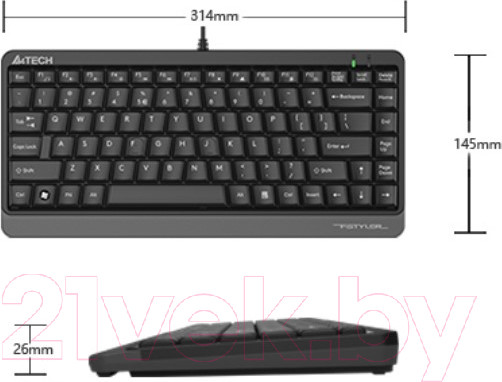 Изображение товара Клавиатура A4Tech Fstyler FKS11 (черный/серый)