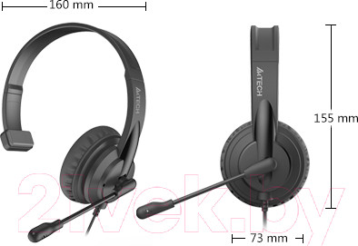 Изображение товара Односторонняя гарнитура A4Tech HU-11 (черный)