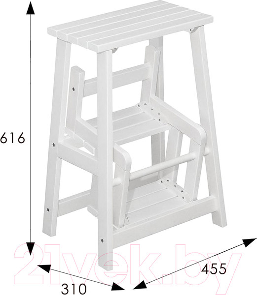 Изображение товара Табурет-лестница Мебелик Снег