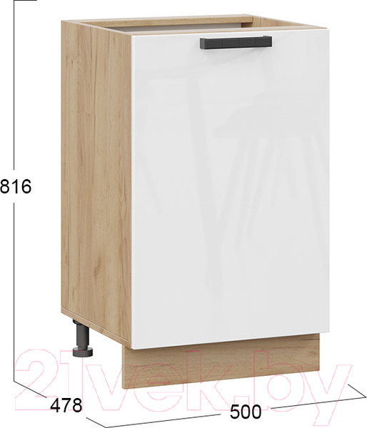 Изображение товара Шкаф-стол кухонный ТриЯ Детройт 1Н5 исп.2 (дуб крафт золотой/белый глянец)