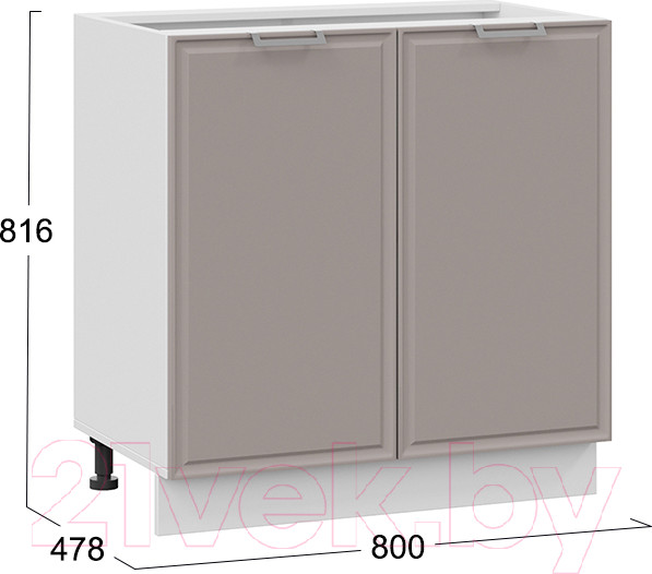 Изображение товара Шкаф-стол кухонный ТриЯ Белладжио 1Н8 (белый/софт капучино)