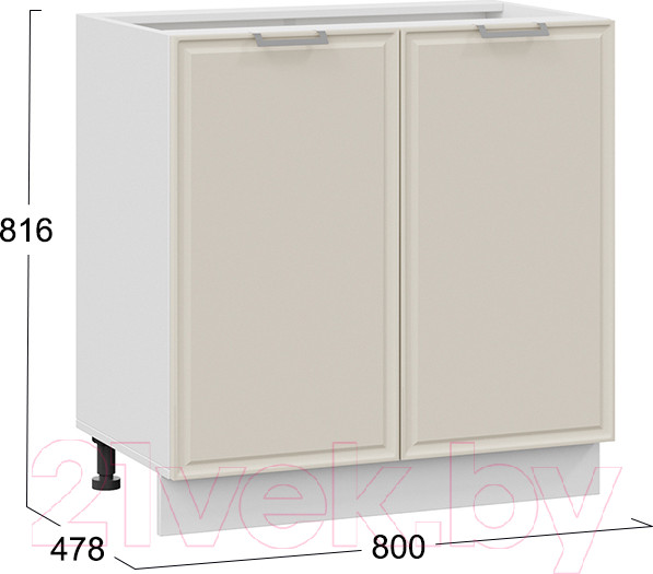 Изображение товара Шкаф-стол кухонный ТриЯ Белладжио 1Н8 (белый/софт панакота)