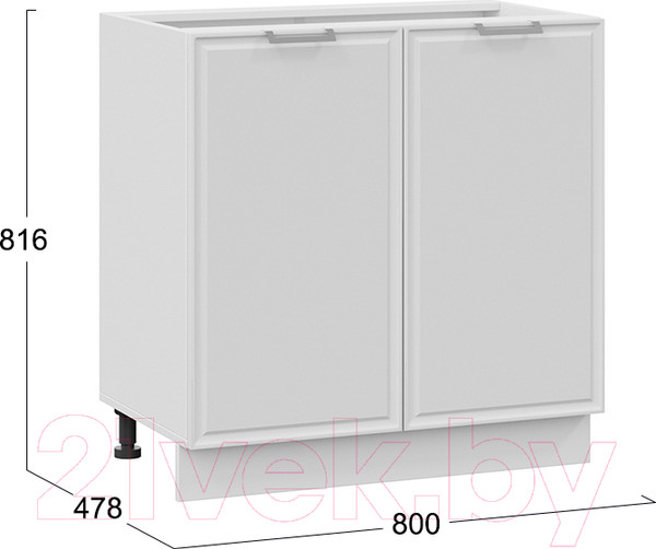 Изображение товара Шкаф-стол кухонный ТриЯ Белладжио 1Н8 (белый/фон белый)