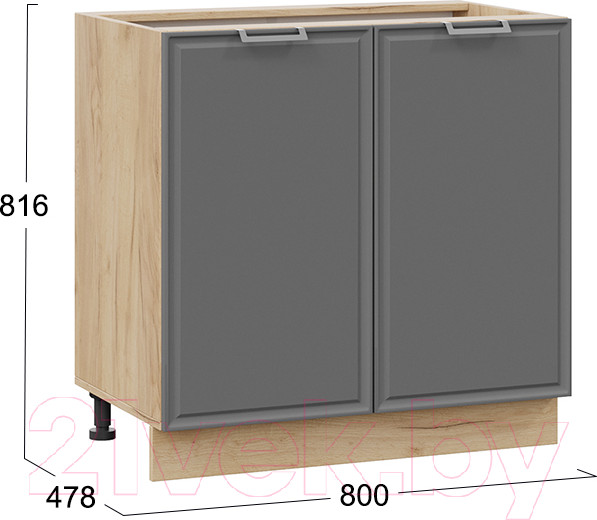 Изображение товара Шкаф-стол кухонный ТриЯ Белладжио 1Н8 (дуб крафт золотой/софт графит)