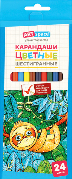 Изображение товара Набор цветных карандашей ArtSpace Милые зверушки / CP_41022 (24цв)