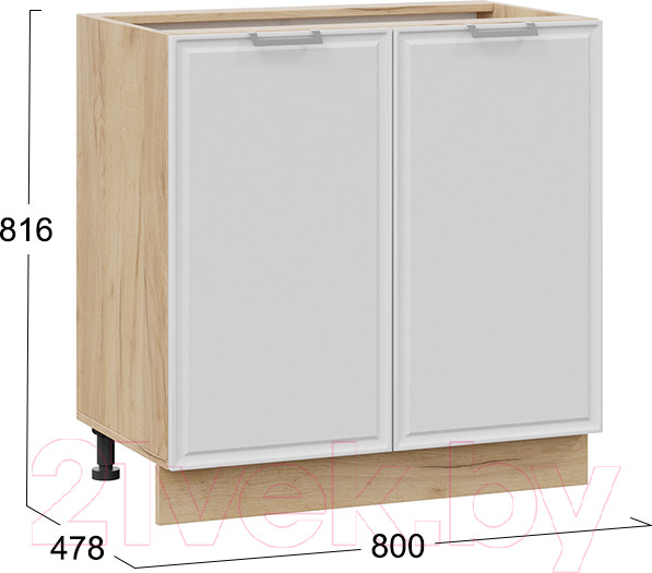 Изображение товара Шкаф-стол кухонный ТриЯ Белладжио 1Н8 (дуб крафт золотой/фон белый)