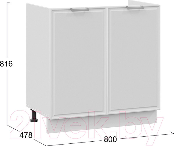 Изображение товара Шкаф под мойку ТриЯ Белладжио 1Н8М (белый/фон белый)