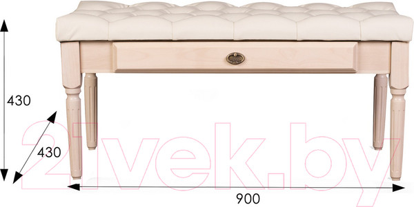 Изображение товара Банкетка Мебелик Оливия (молочный/белый ясень)