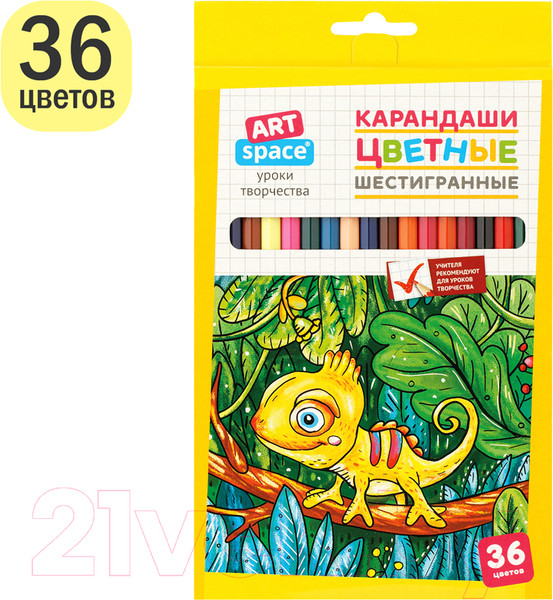 Изображение товара Набор цветных карандашей ArtSpace Милые зверушки / CP_41023 (36цв)