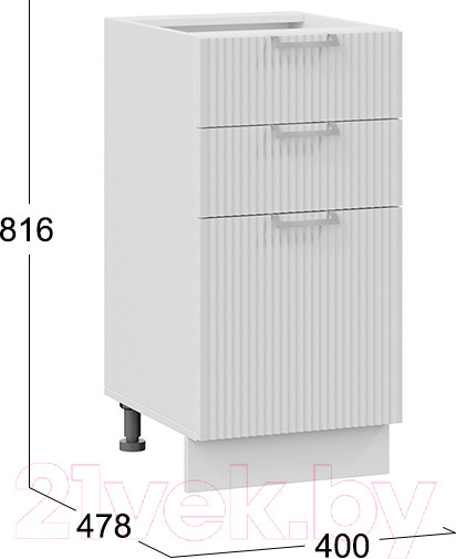 Изображение товара Шкаф-стол кухонный ТриЯ Кимберли 1Н4Я3 (белый/сноу)