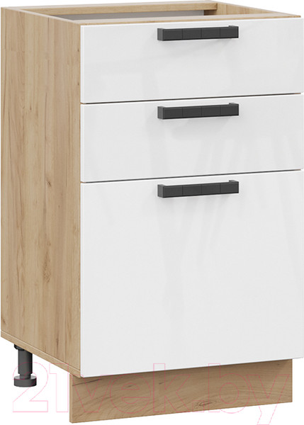 Изображение товара Шкаф-стол кухонный ТриЯ Детройт 1Н5Я3 исп.2 (дуб крафт золотой/белый глянец)