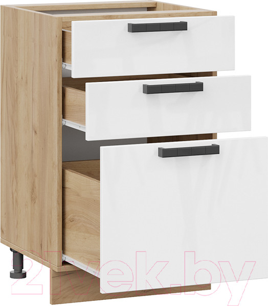 Изображение товара Шкаф-стол кухонный ТриЯ Детройт 1Н5Я3 исп.2 (дуб крафт золотой/белый глянец)